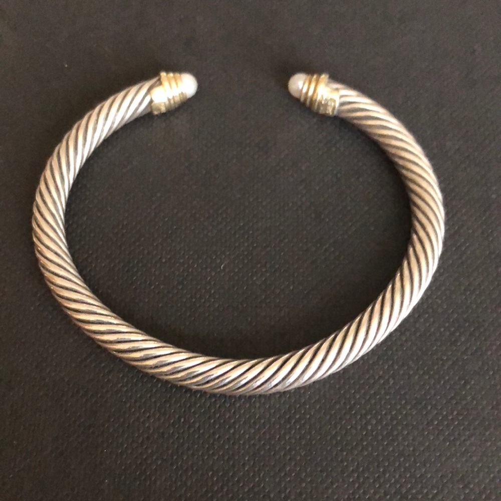 David Yurman Silver Bracelet with Pearls